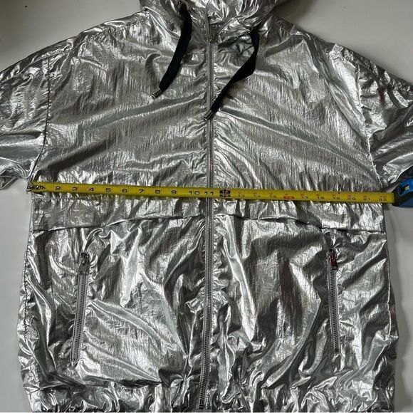 MAJE BOOMER METALLIC WINDBREAKER JACKET IN MULTI 38 - Picture 11 of 15